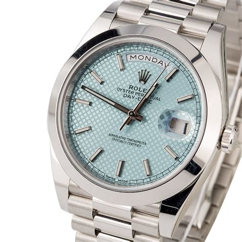 rolex mens platinum president blue dial|Rolex platinum watch price.